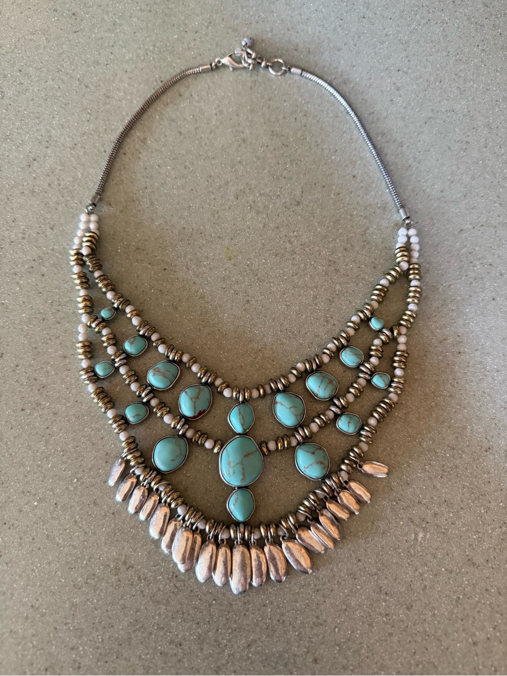 Turquoise Multi-Strand Statement Necklace - Women Jewelry